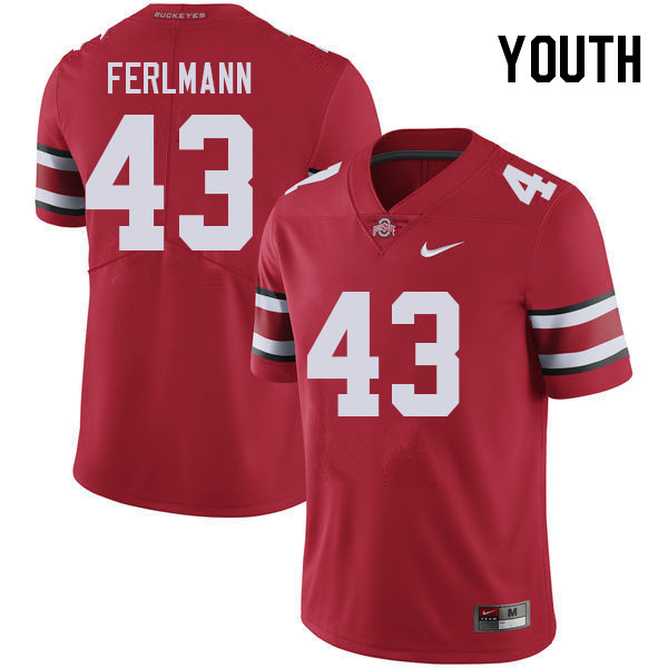 Youth #43 John Ferlmann Ohio State Buckeyes College Football Jerseys Stitched Sale-Red